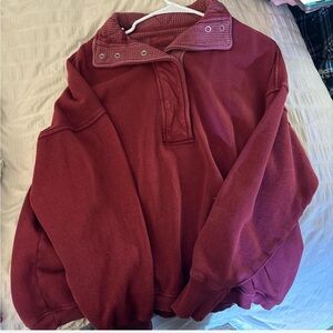 Aerie getaway snap burgundy maroon pullover sweatshirt